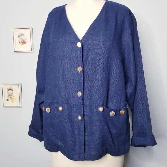Sweet Jessie linen button up jacket small Lagenlook - Picture 1 of 5